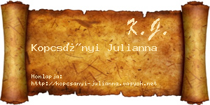 Kopcsányi Julianna névjegykártya