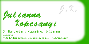julianna kopcsanyi business card