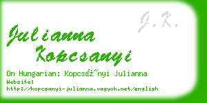 julianna kopcsanyi business card